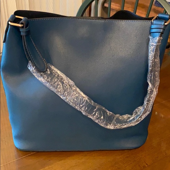 Lulu Dharma Tote Bag 12”x 12” Teal w/gold trim - Picture 2 of 5